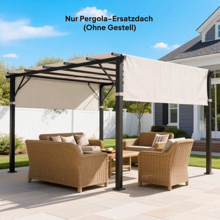Toile de remplacement pour pergola, protection UV, 3 x 3 m, crème