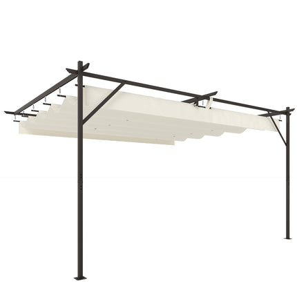 Wandmontierte Pergola mit verstellbarem Dach, 4x3m, UV30+-Schutz