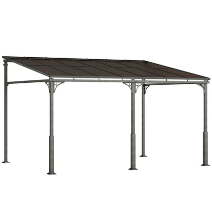 Pergola avec toit en polycarbonate, structure métallique, 400 x 300 cm
