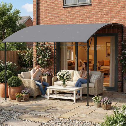 Pergola avec toile imperméable, structure métallique, 384 x 286 cm
