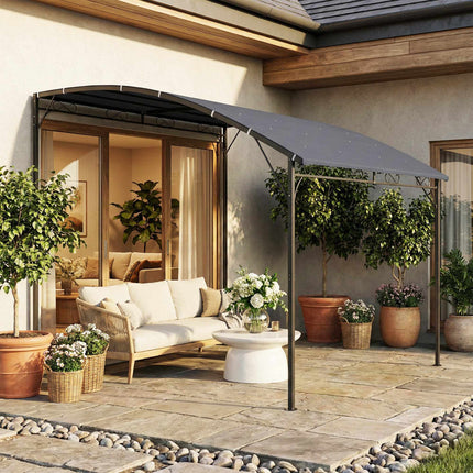 Pergola avec toile imperméable, structure métallique, 384 x 286 cm