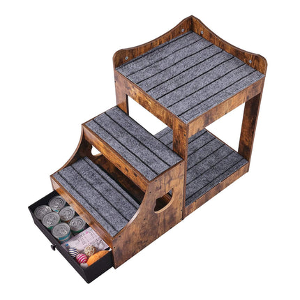 Pet Bunk Bed With Removable Stairs, Storage Drawer