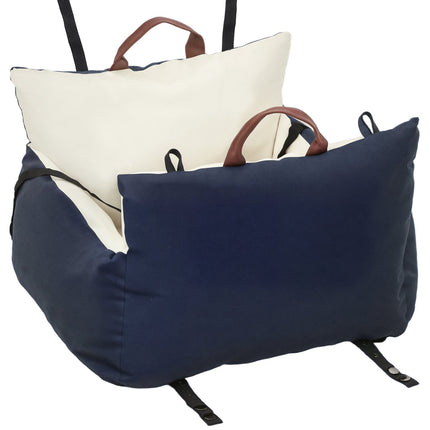 Haustier-Autositz, 2 Gurte, waschbare Bezüge, <5kg, Blau