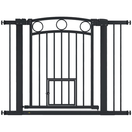 Haustiertür, 77 cm, verstellbar 76-104 cm, Katzenklappe, Schwarz