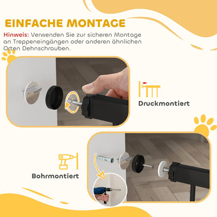 Haustiertür, 77 cm, verstellbar 76-104 cm, Katzenklappe, Schwarz