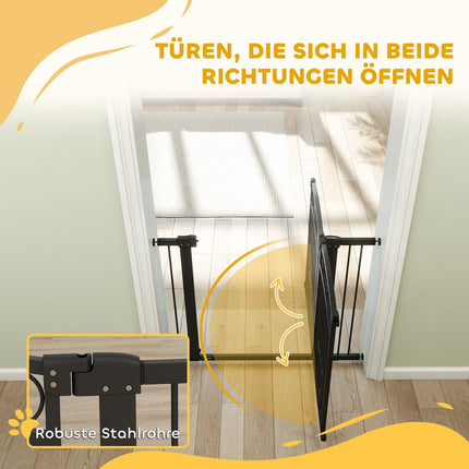Haustiertür, 77 cm, verstellbar 76-104 cm, Katzenklappe, Schwarz