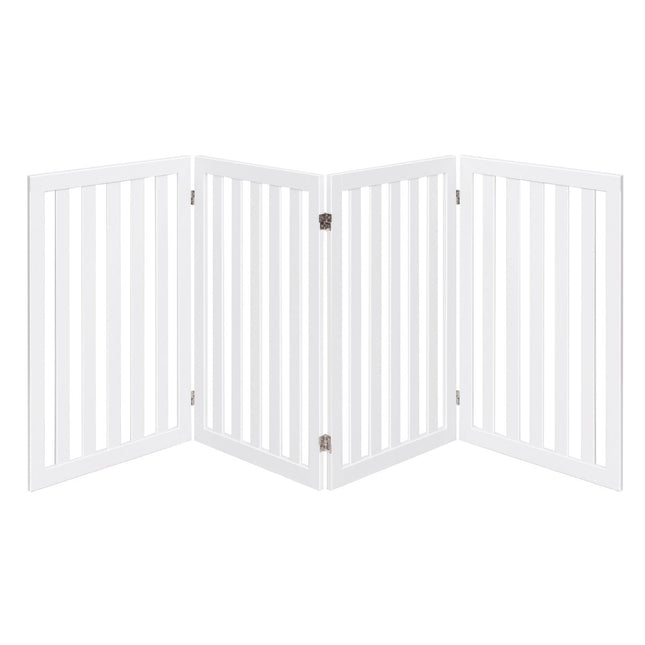 Barrière pour animaux, 89 cm de haut, 4 panneaux, pliable en bois, blanche