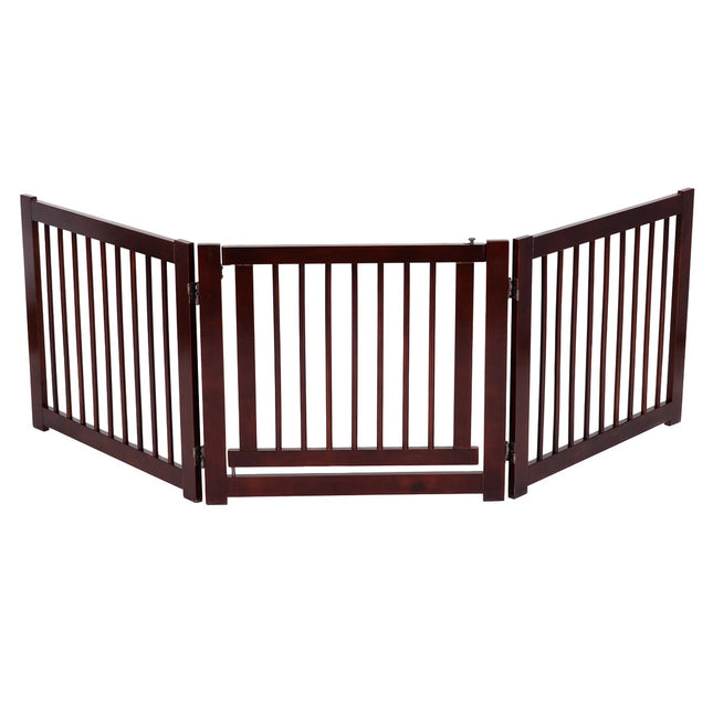 Barrière pour animaux de compagnie, pliable en pin, 206 x 61 cm, 3 pièces