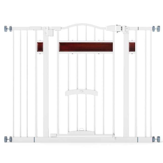 Barrière pour animaux avec petite porte, en métal, réglable de 74 à 104 cm