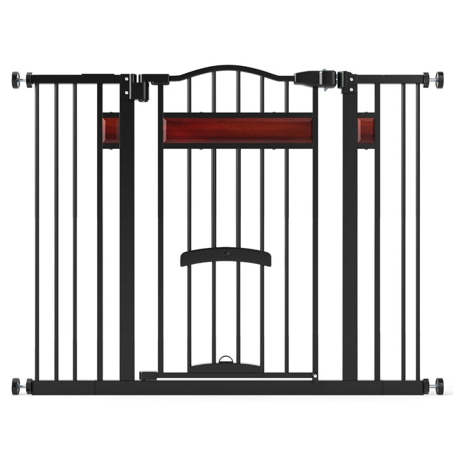 Barrière pour animaux avec petite porte, en métal, sans perçage, 74-104 cm