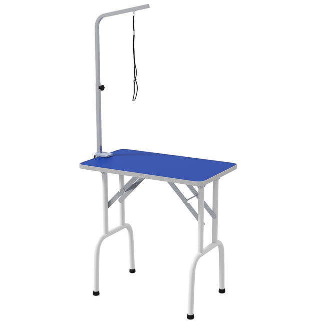 Table de toilettage pour animaux - Métal, bleu, surface antidérapante