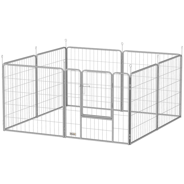Parc pour animaux de compagnie, 8 panneaux, pliable en acier, intérieur/extérieur