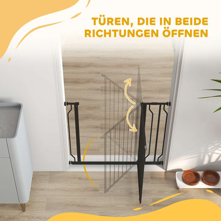 Haustiertür, verstellbar 75-95 cm, Stahl/ABS, Schwarz