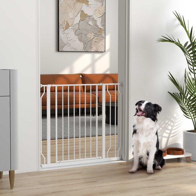 Barrière de sécurité pour animaux, réglable de 75 à 95 cm, ouverture dans les deux sens, blanche