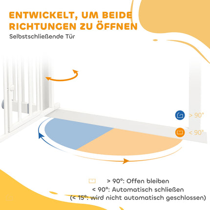Barrière de sécurité pour animaux, sans perçage, fermeture automatique, réglable de 74 à 101 cm