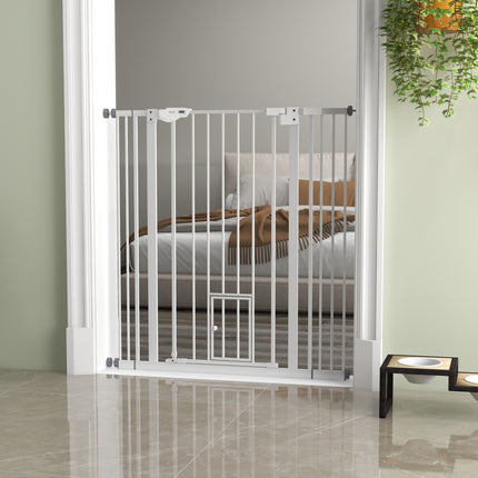 Barrière de sécurité pour animaux, sans perçage, fermeture automatique, réglable de 74 à 101 cm