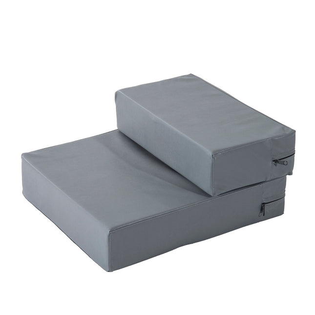 Pet Stairs Pliable 2 Marches Pour Animaux De Compagnie, Sous-Couche Pour Chats Et Chiens, Gris, L45Xw39Xh20 Cm