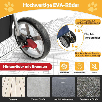 Poussette pliable pour petits animaux, capacité de charge : 15 kg