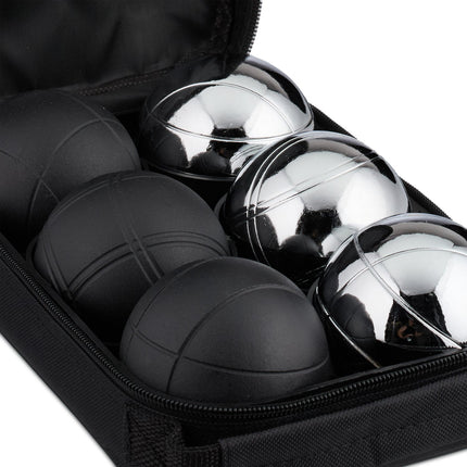Jeu de boules de pétanque, 6 boules, deux couleurs, sac de transport