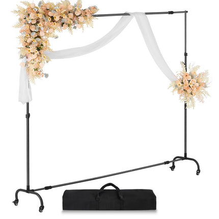 Photo Backdrop Stand 7x10 Ft, Adjustable With Casters