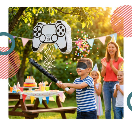 Kit de fête piñata - Bâton et masque bandeau inclus