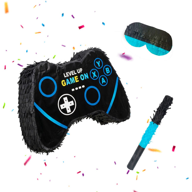 Piñata-Set mit Stock und Maske für Kinderpartys