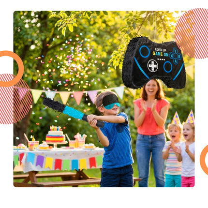 Ensemble de piñata avec bâton et masque pour les fêtes d'enfants