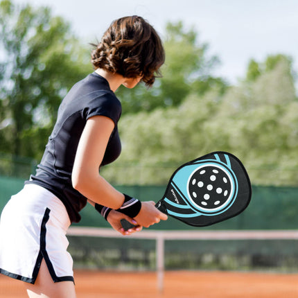 Pickleball-Set: 4 Schläger, 4 Bälle, Tragetasche, Blau/Schwarz