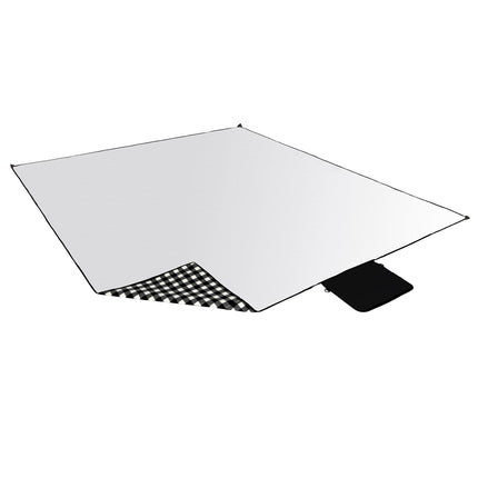 Tapis de pique-nique, blanc-noir, 300 x 200 cm, PE + ALU