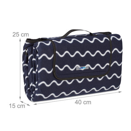 Couverture de pique-nique 200 x 200 cm motif vagues
