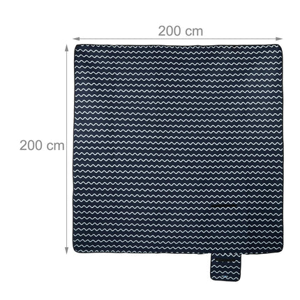 Couverture de pique-nique 200 x 200 cm motif vagues