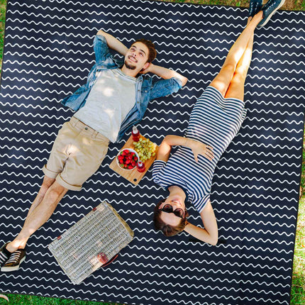 Couverture de pique-nique 200 x 200 cm motif vagues