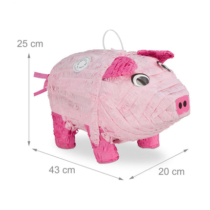 Schwein Piñata Set mit Schläger und Maske – Partyspaß