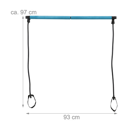 Pilatesstange mit Widerstandsbändern