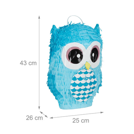 Pinata hibou bleu