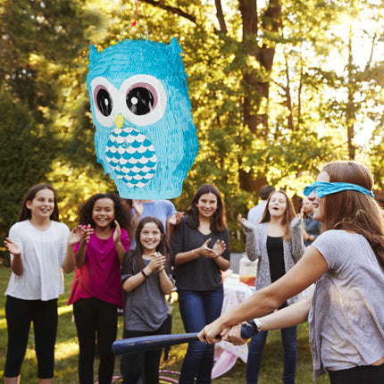 Pinata hibou bleu