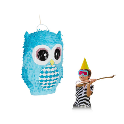 Pinata hibou bleu