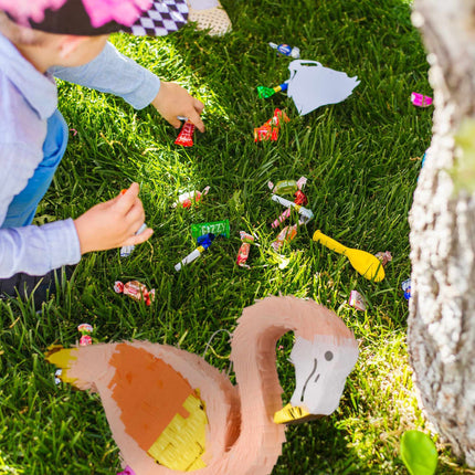 Pinata Flamingo mit Keule und Maske