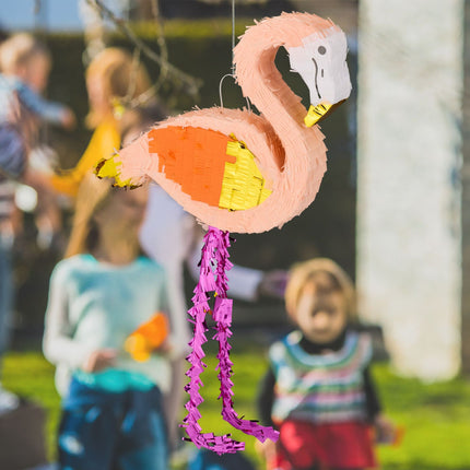 Pinata Flamingo mit Keule und Maske