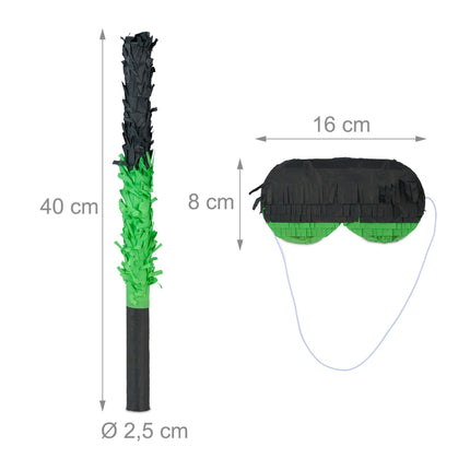 Ensemble de piñata avec bâton et masque