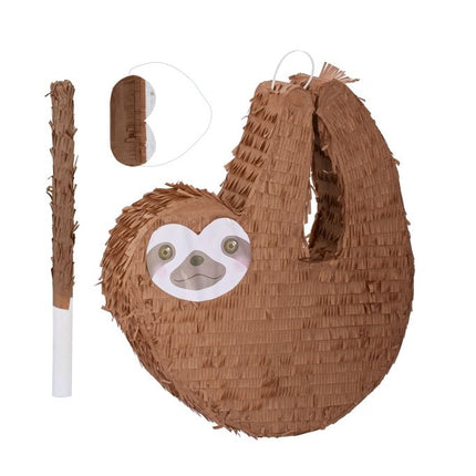 Pinata paresseux avec massue et masque