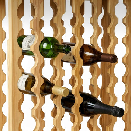 Casier à vin en pin, 46 bouteilles, finition naturelle