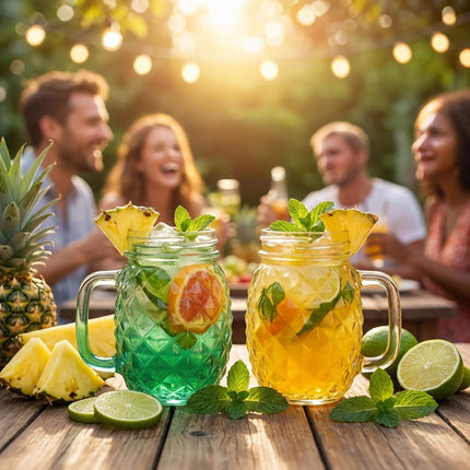Verres ananas avec couvercles et pailles, lot de 4