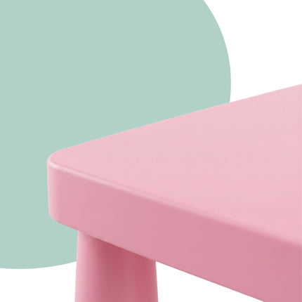 Ensemble table et chaises roses 3 pièces pour enfants, en plastique