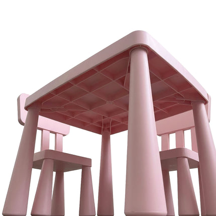 Ensemble table et chaises roses 3 pièces pour enfants, en plastique