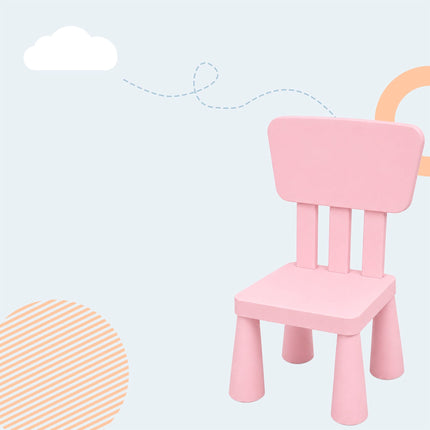 Ensemble table et chaises roses 3 pièces pour enfants, en plastique
