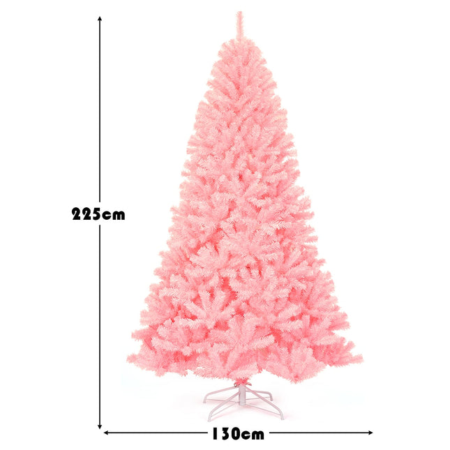 Sapin de Noël artificiel rose, 225 cm, en PVC