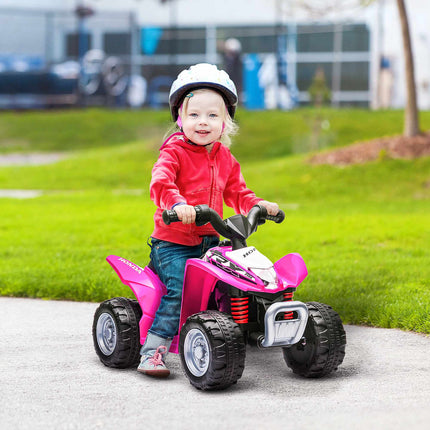 Pinkfarbenes elektrisches Kinderquad mit LED-Licht, Hupe und breiten Reifen
