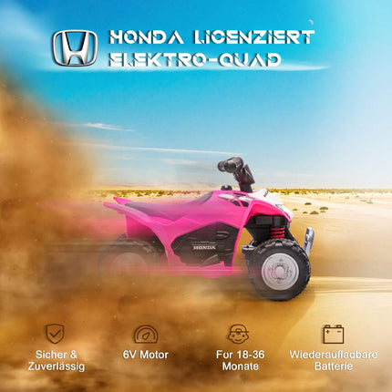 Pinkfarbenes elektrisches Kinderquad mit LED-Licht, Hupe und breiten Reifen