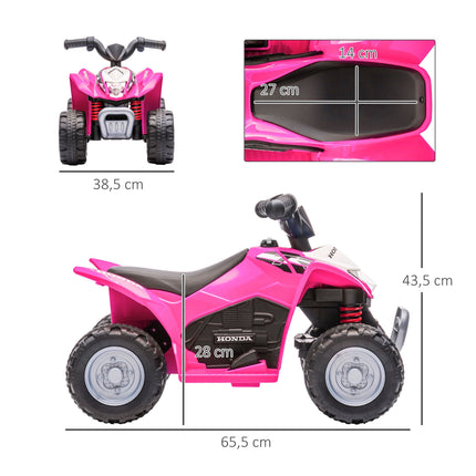 Pinkfarbenes elektrisches Kinderquad mit LED-Licht, Hupe und breiten Reifen